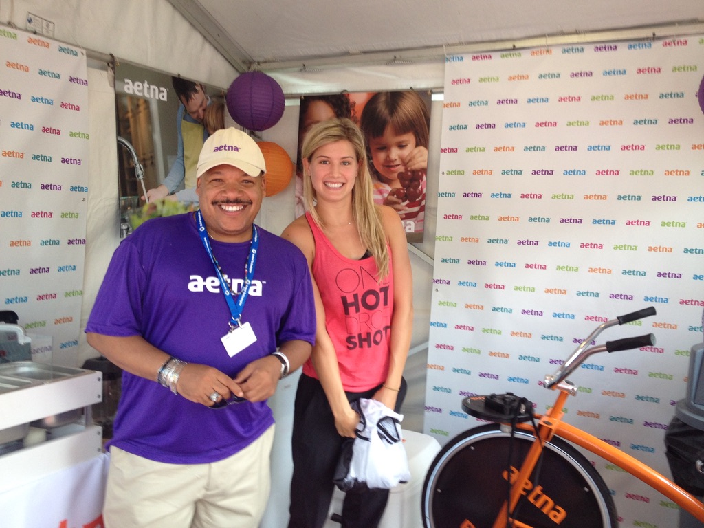 Aetna VP, Floyd Green with WTA’s Genie Bouchard